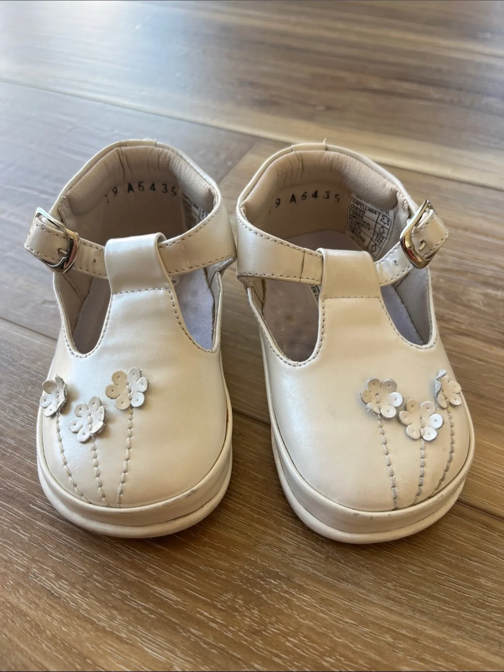 Baby Pearl Floral T-Strap Dress Shoes